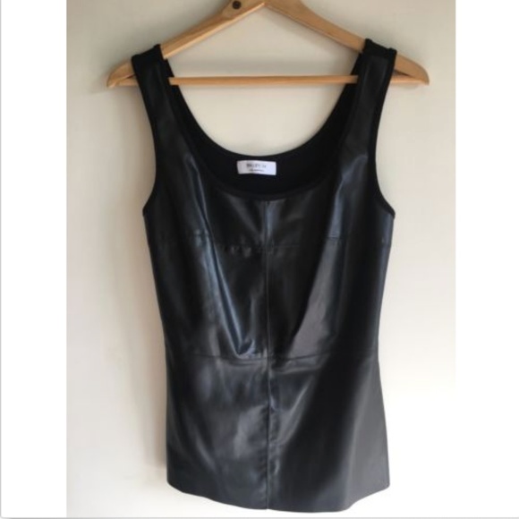 Bailey 44 Black Faux-Leather Sleeveless top - Picture 3 of 4